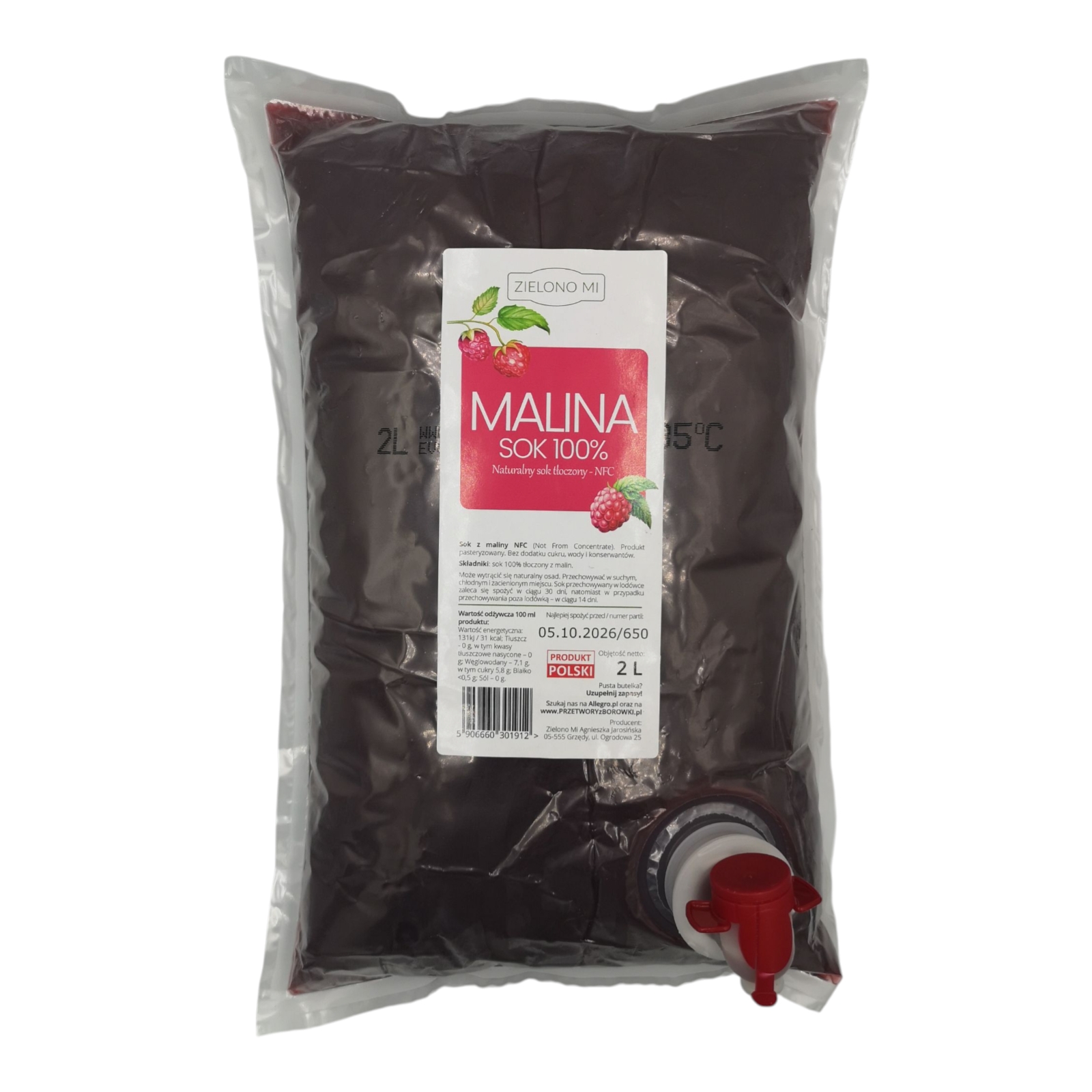 SOK NFC 100 %  z malin 2000ml