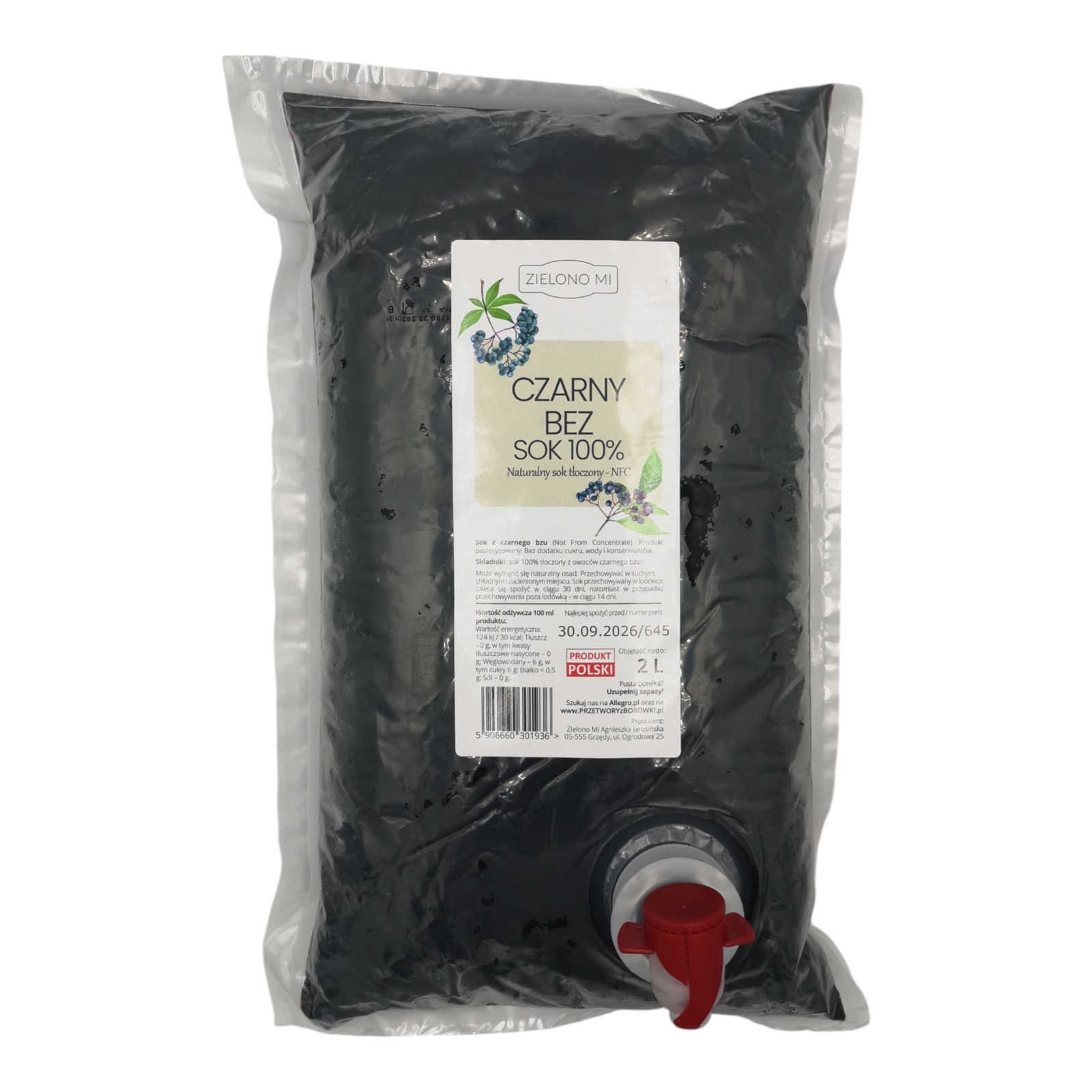 SOK NFC 100 %  z czarnego bzu 2000ml