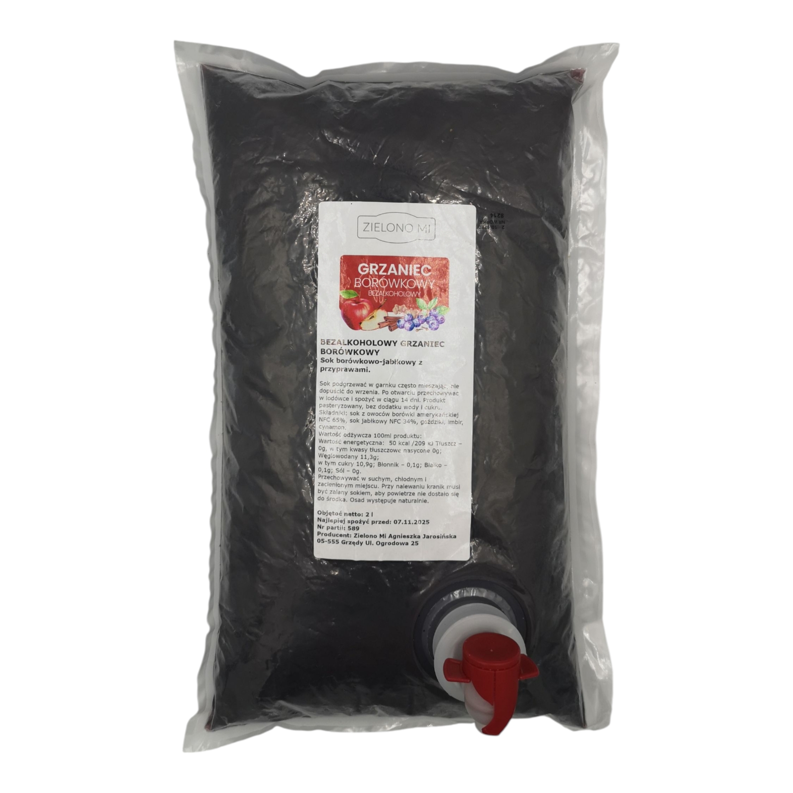Grzaniec bezalkoholowy borówkowy 2000ml