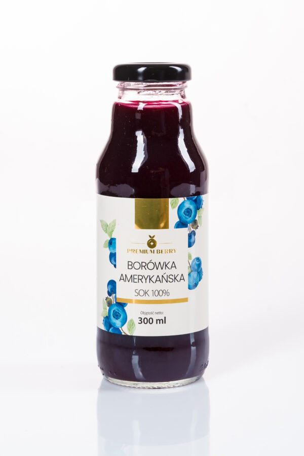 Sok z borówki amerykańskiej 100% Premium - 300 ml