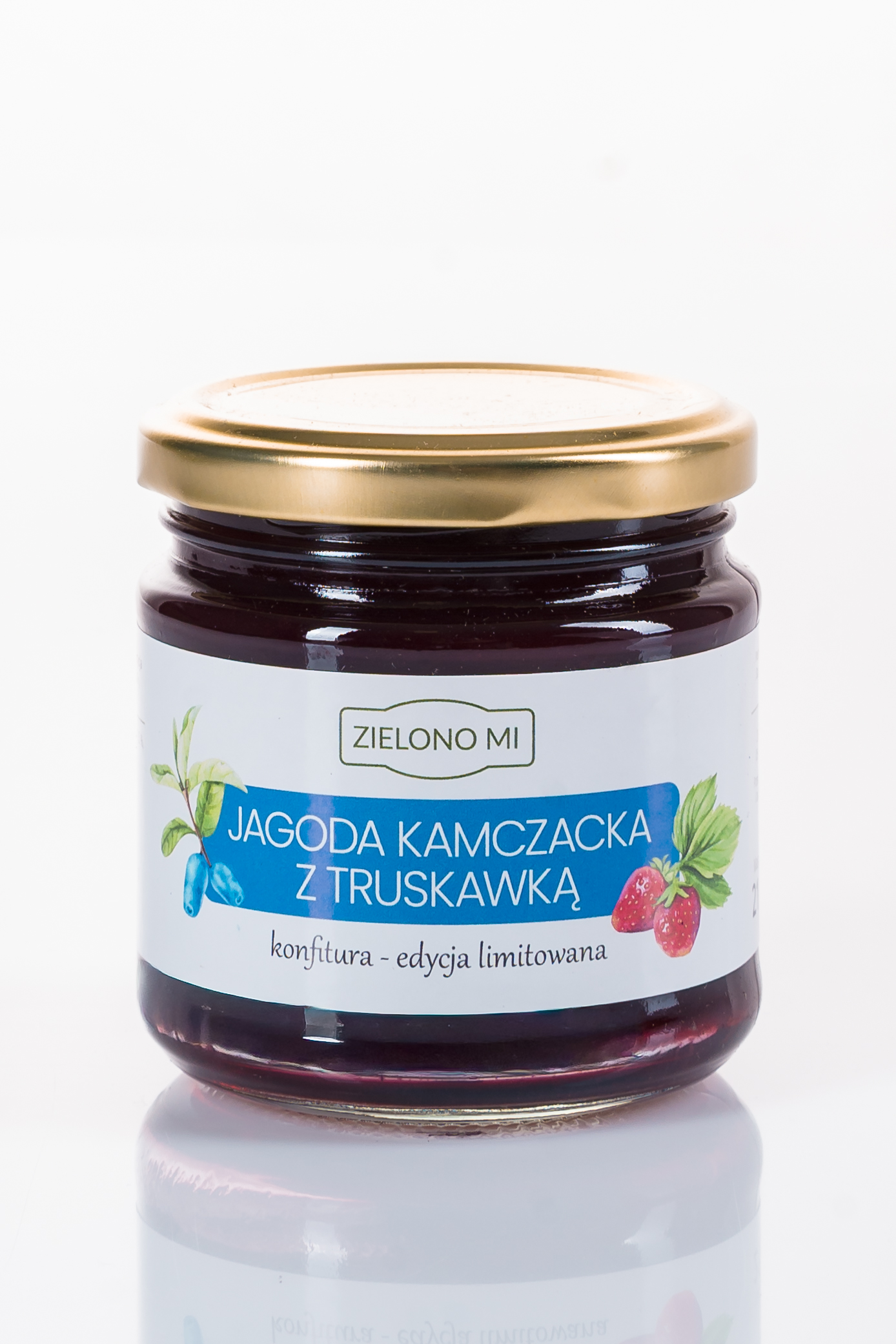 Konfitura z jagody kamczackiej z truskawką o obniżonej zawartości cukru 220 g